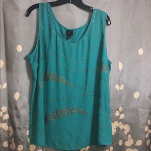 Brand new, Worthington teal tank w/bronze sequin